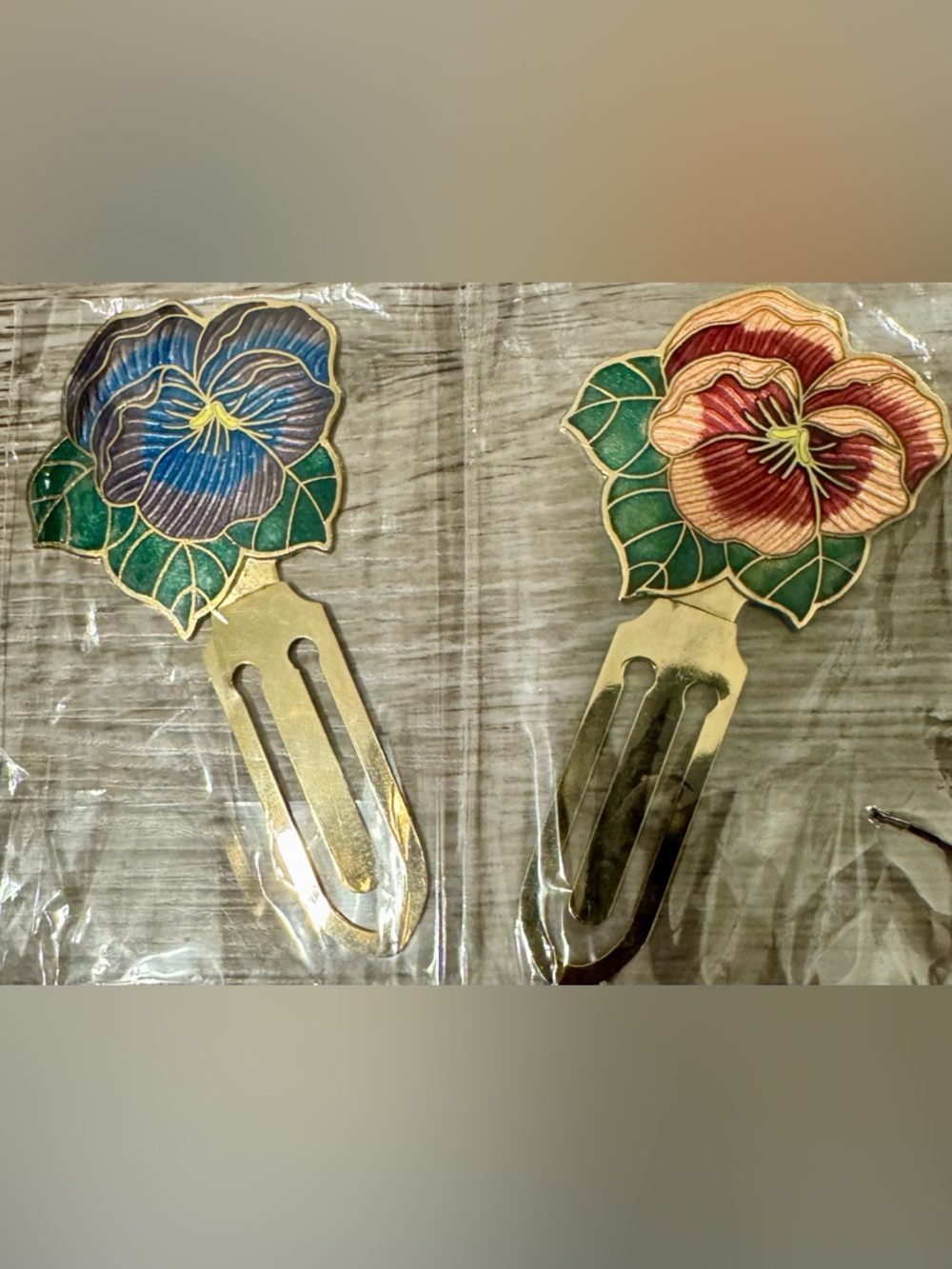 Vintage Smithsonian Institution bookmarks, crafted using the *champlevé* 2 set
